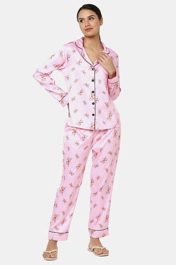 Floral satin pyjama online set